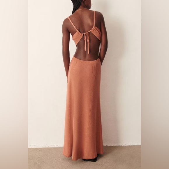 ba&sh Alula Cotton Cutout Maxi Dress Size 0 in Terracotta - Picture 3 of 11